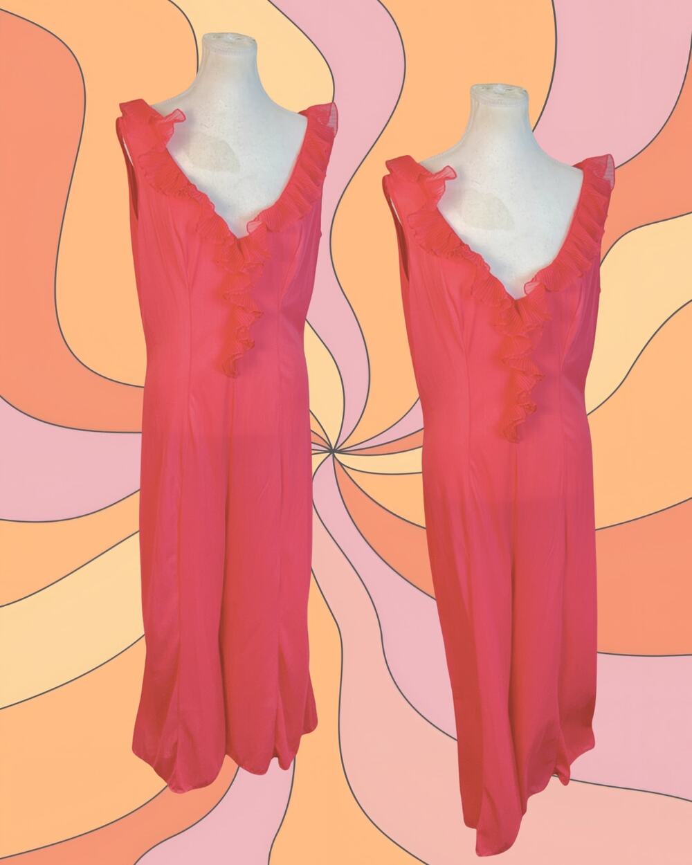 Vintage 70s 80s Vanity Fair Sex Kitten Kitsch Leopard Print Shift Nightie Size M